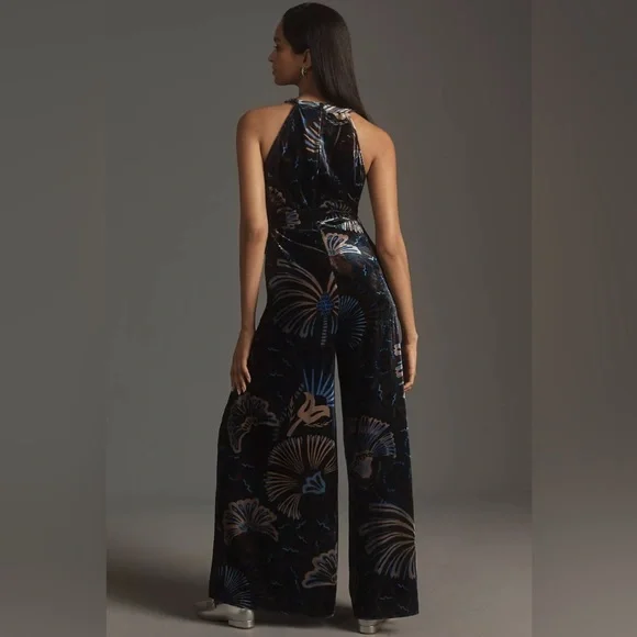 Farm Rio x Anthropologie Velvet Halter Jumpsuit - Picture 4 of 11